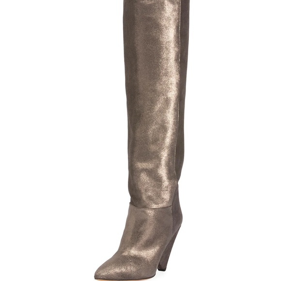 Isabel Marant Metallic Leather Lokyo Scrunch Boots - Picture 2 of 4